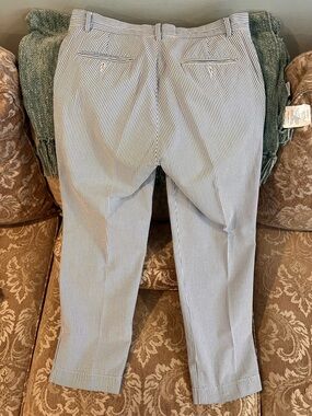 Ralph Lauren Men's Blue and White Striped Chinos
